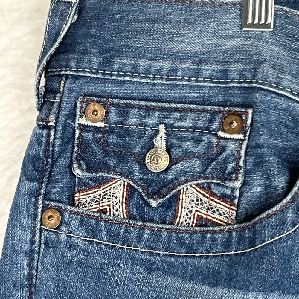 TRUE RELIGION JEANS Straight WFLPS Red Stitching Sz 42 (43x34).